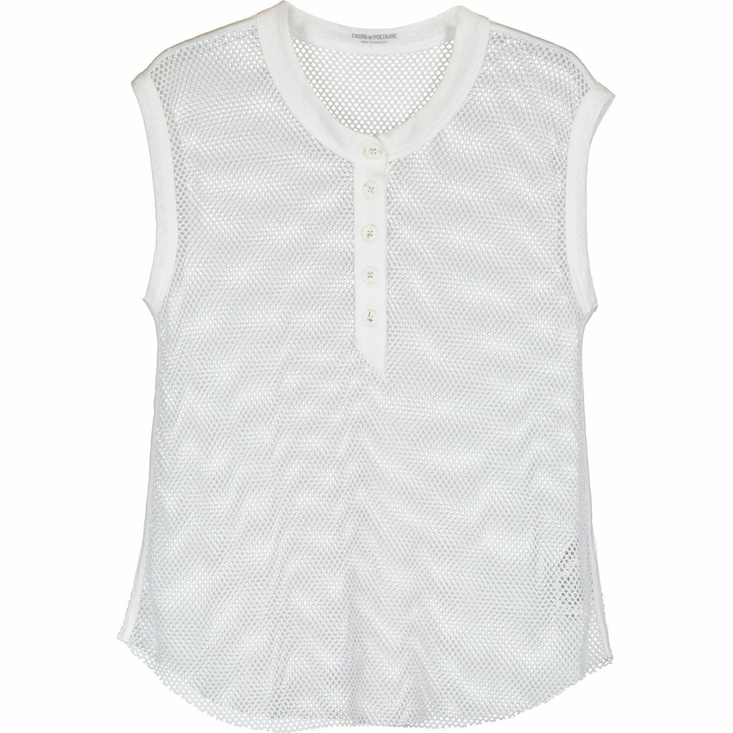 ZADIG & VOLTAIRE Women's ZEN Fishnet Tank Top, White, size Small
