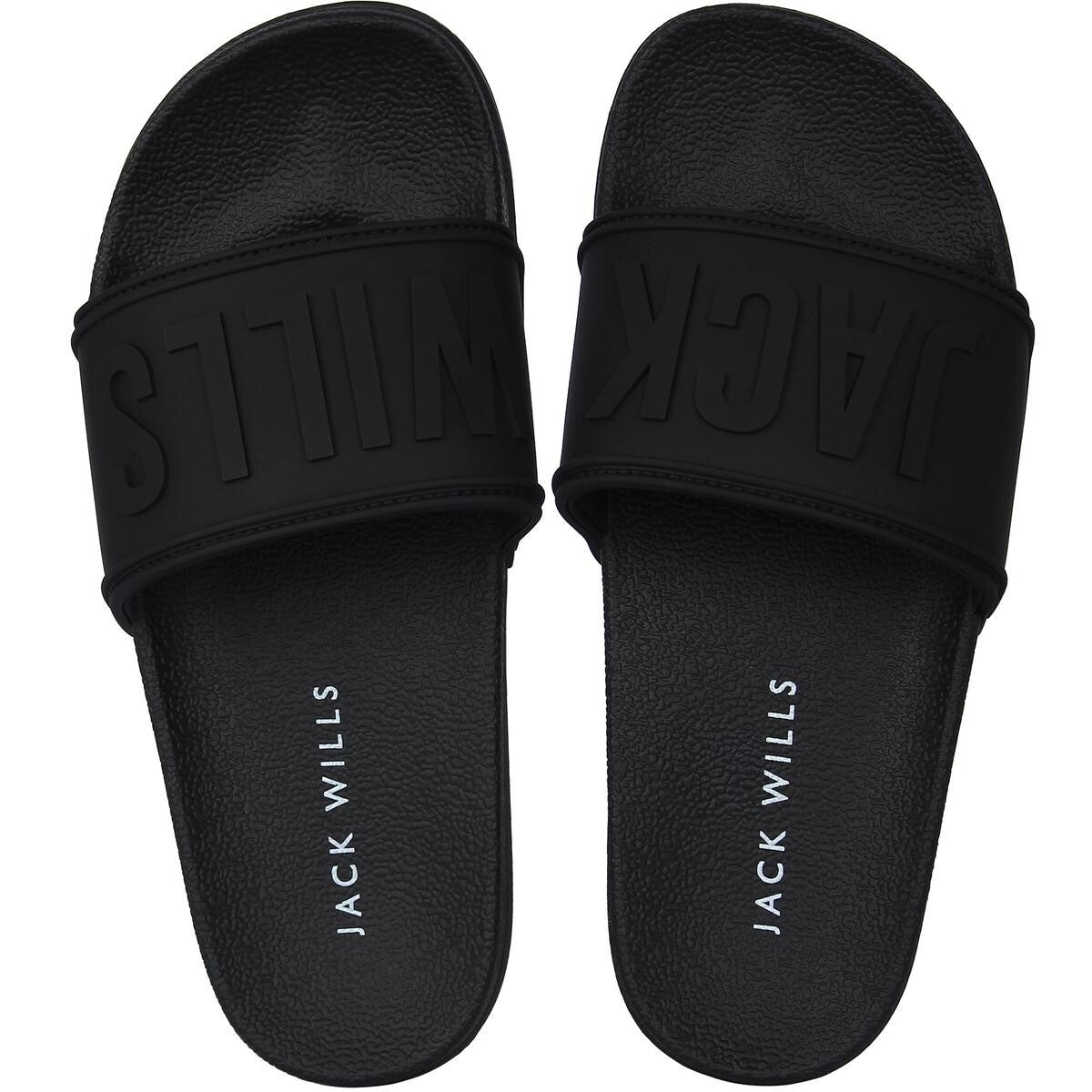 Womens Jack Wills Logo Winsford Sliders Black Size UK 3 - 4