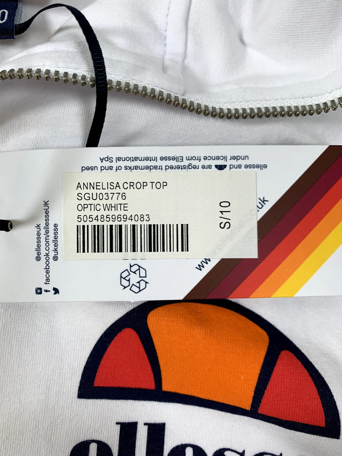 Ellesse Women's Annelisa Long Sleeve Crop Top size XXS