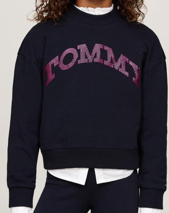Girls Tommy Hilfiger Dot Foil Crew Neck Sweatshirt Juniors Age 14years