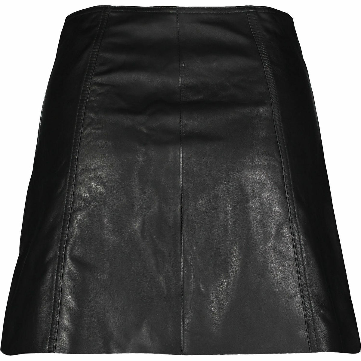 SUPERDRY Women's Black Leather Button Through  Mini Skirt  size XS