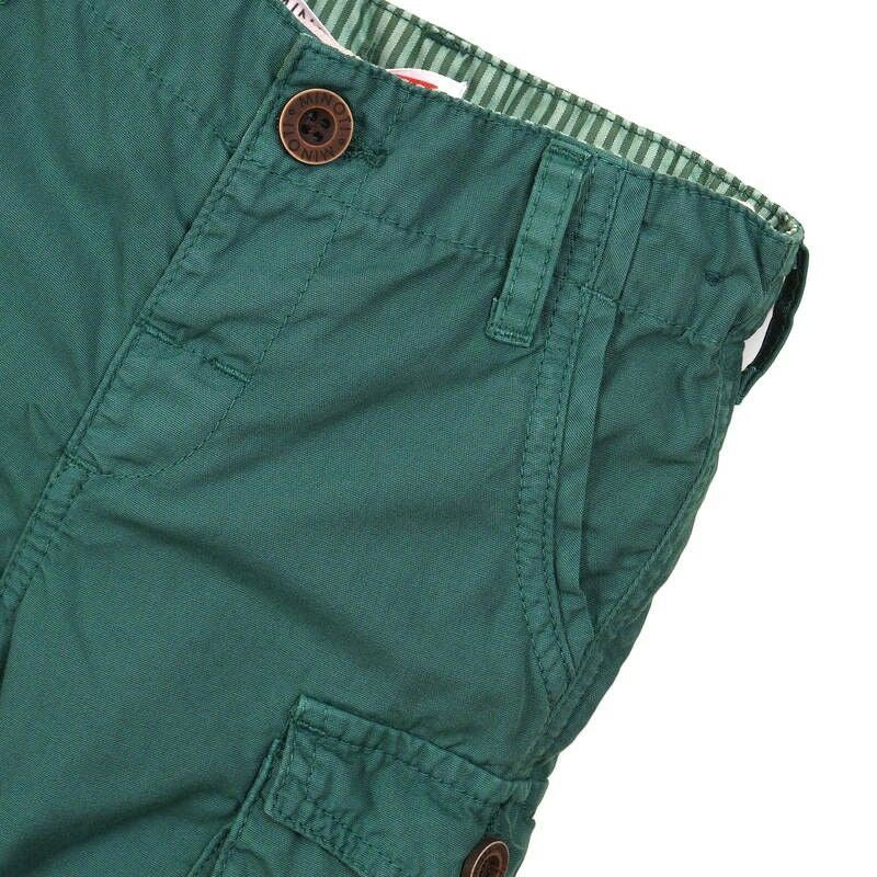 MINOTI Baby Boy 'Desert 2' Green Woven Canvas Combat Shorts size 12 months