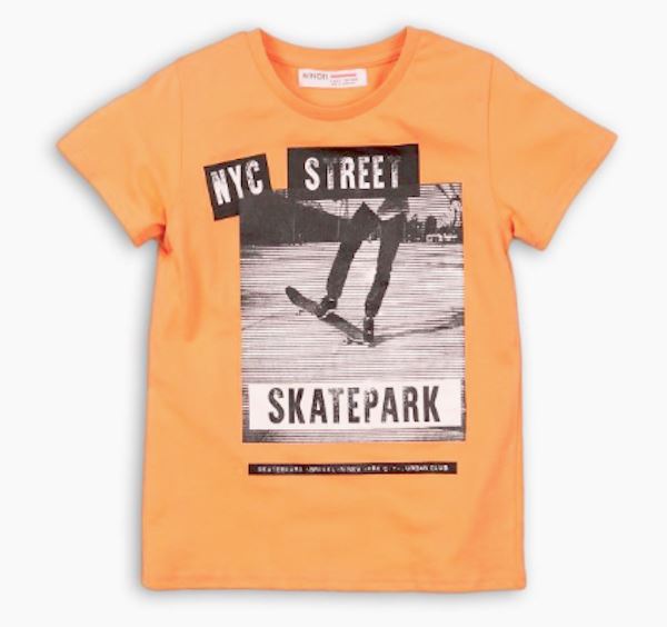 MINOTI Kids Boys NYC Street Skatepark T-shirt, Salmon, 5 6 7 8 9 10 11 years