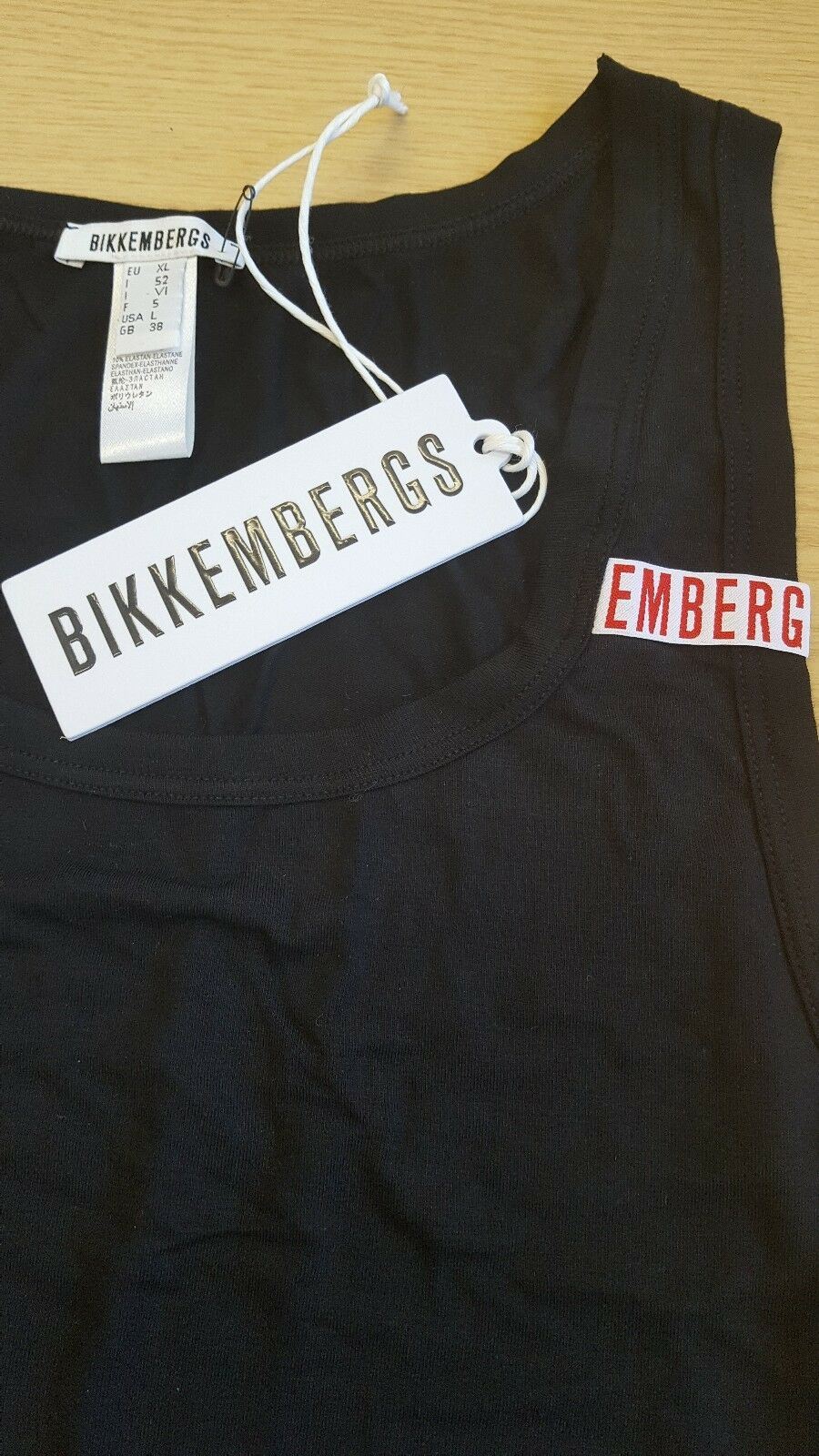 BIKKEMBERGS Mens Black Tank Top T-Shirt Modal Mix size M size L size XL