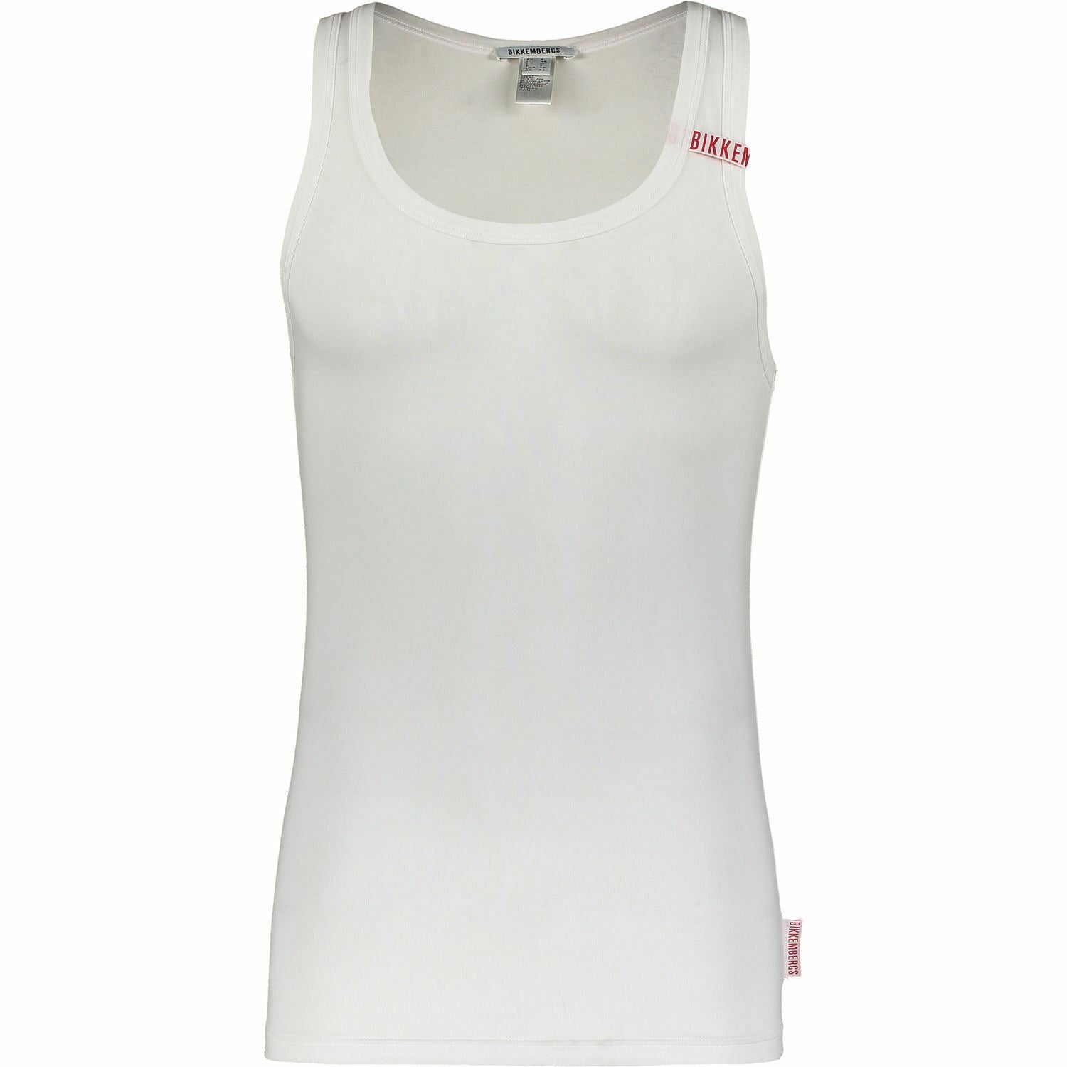 BIKKEMBERGS Men's White Tank Top T-Shirt Louge Night wear Modal Mix, size Large