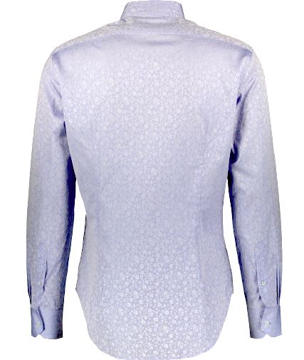 CRUCIANI Mens' Jacquard Pattern Cotton Shirt, Light Blue, Size L -16" collar