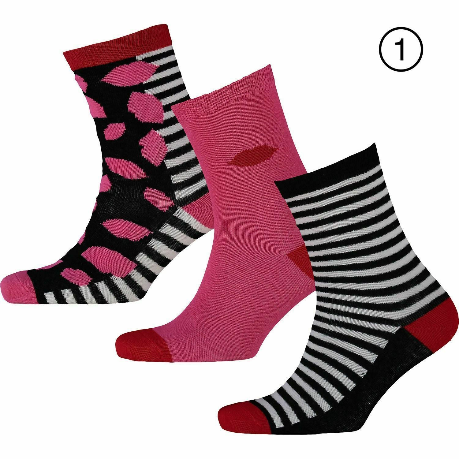 LULU GUINNESS WOMENS SOCKS 3-Pack size UK 4-8, Various designs