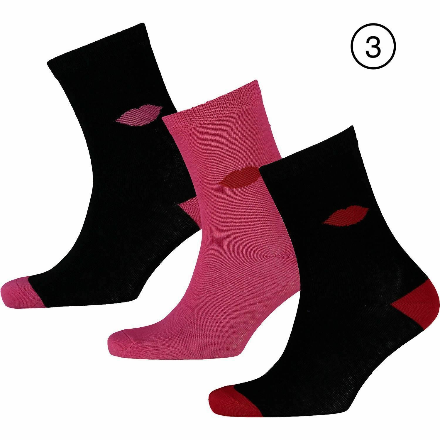 LULU GUINNESS WOMENS SOCKS 3-Pack size UK 4-8, Various designs