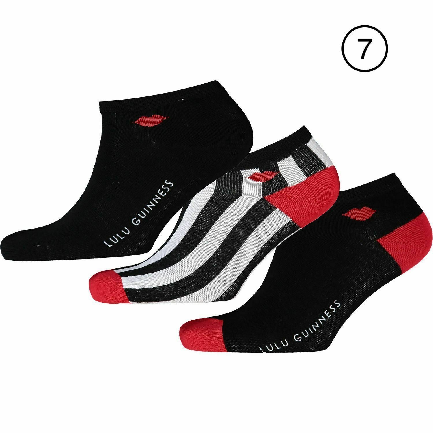 LULU GUINNESS WOMENS SOCKS 3-Pack size UK 4-8, Various designs