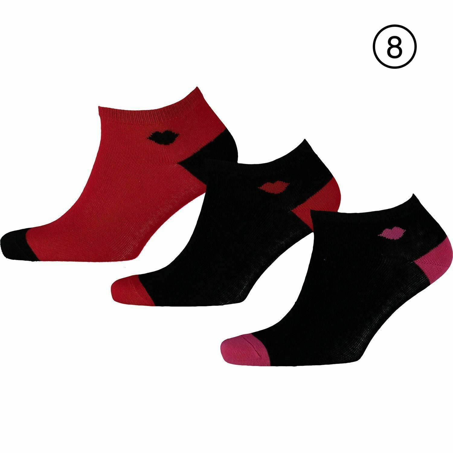 LULU GUINNESS WOMENS SOCKS 3-Pack size UK 4-8, Various designs