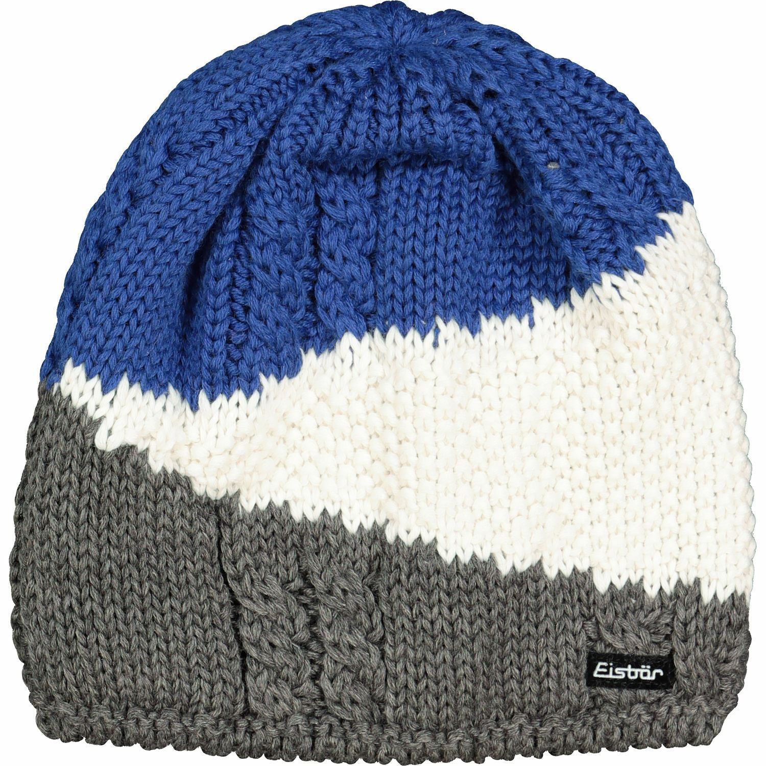 Women's EISBAR Ski Winter EDEN Hat, Wool Blend, White/Blue/Grey