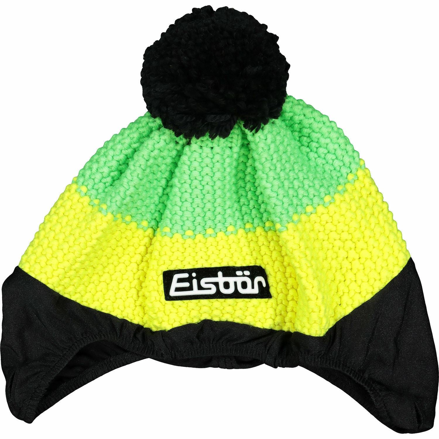 Men's /Women's EISBAR Staro Knitted Ski Helmet Cover, Wool Blend - Green/Yellow