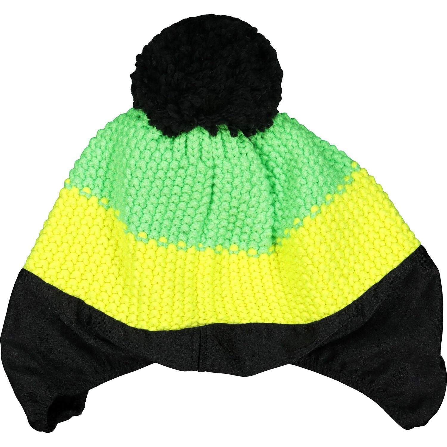 Men's /Women's EISBAR Staro Knitted Ski Helmet Cover, Wool Blend - Green/Yellow