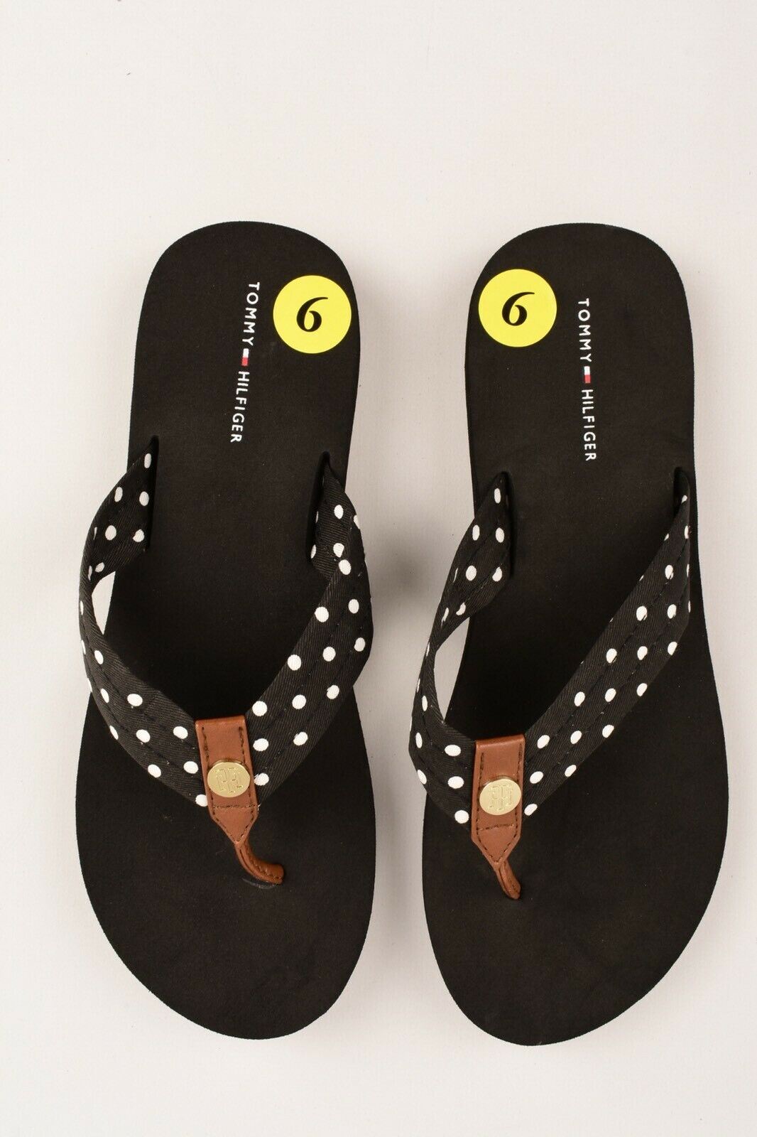 TOMMY HILFIGER Women's CAPTIO-T Flip Flops Sandals Black/Polka Dot, UK 4.5