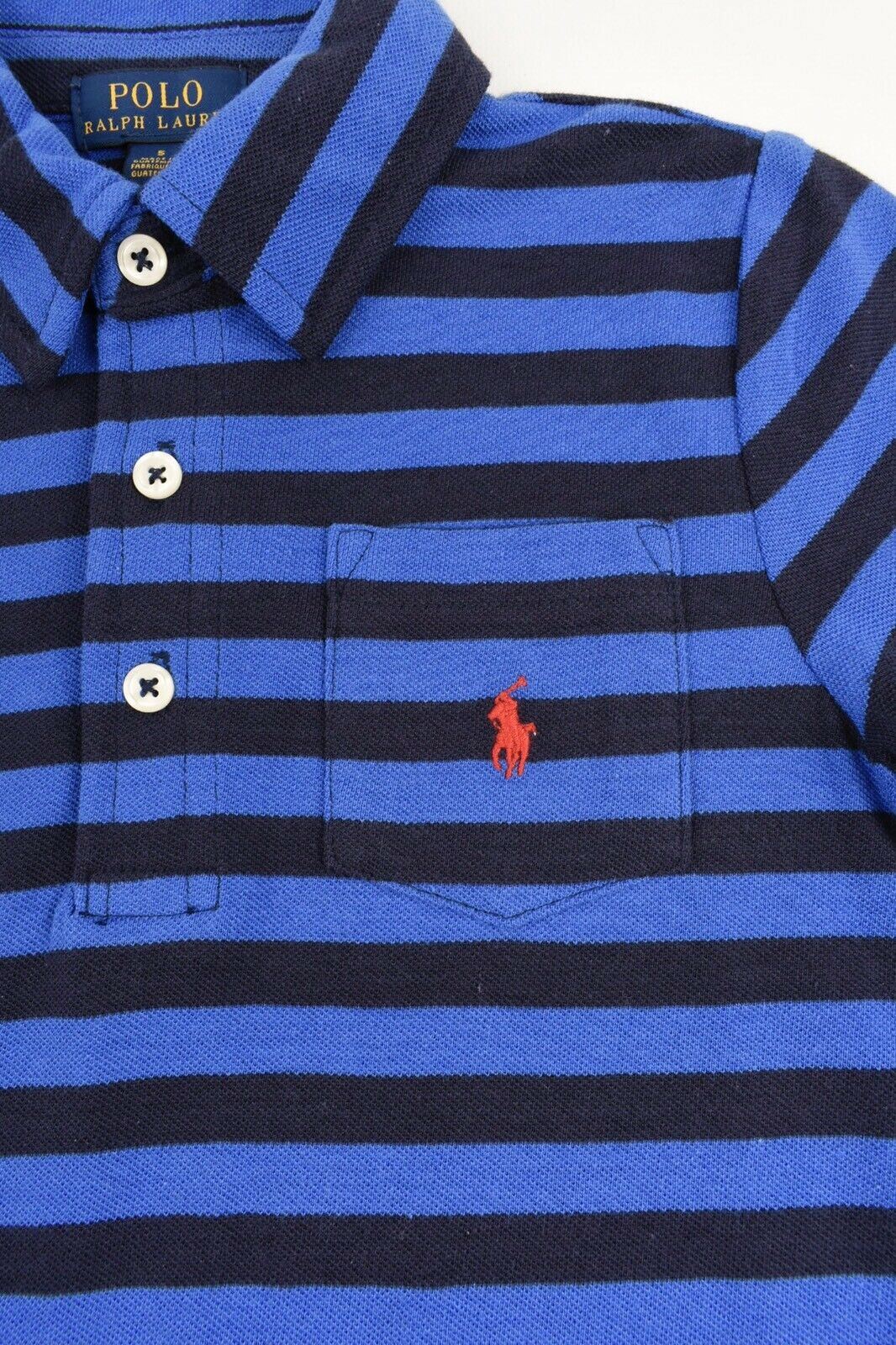 POLO RALPH LAUREN Boys' Kids' Blue Striped Polo Shirt, size 4 years