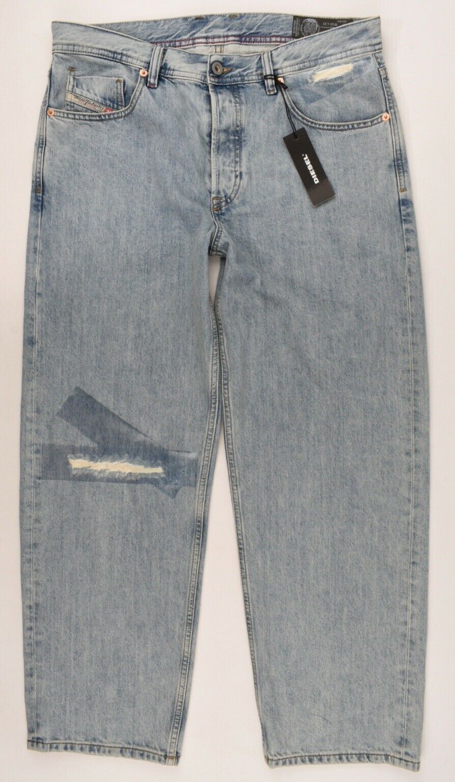 DIESEL Men's DAGH Cropped Jeans, Regular Straight Leg, Light Blue, W30 W31 W32