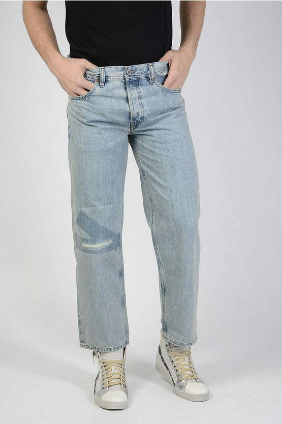 DIESEL Men's DAGH Cropped Jeans, Regular Straight Leg, Light Blue, W30 W31 W32