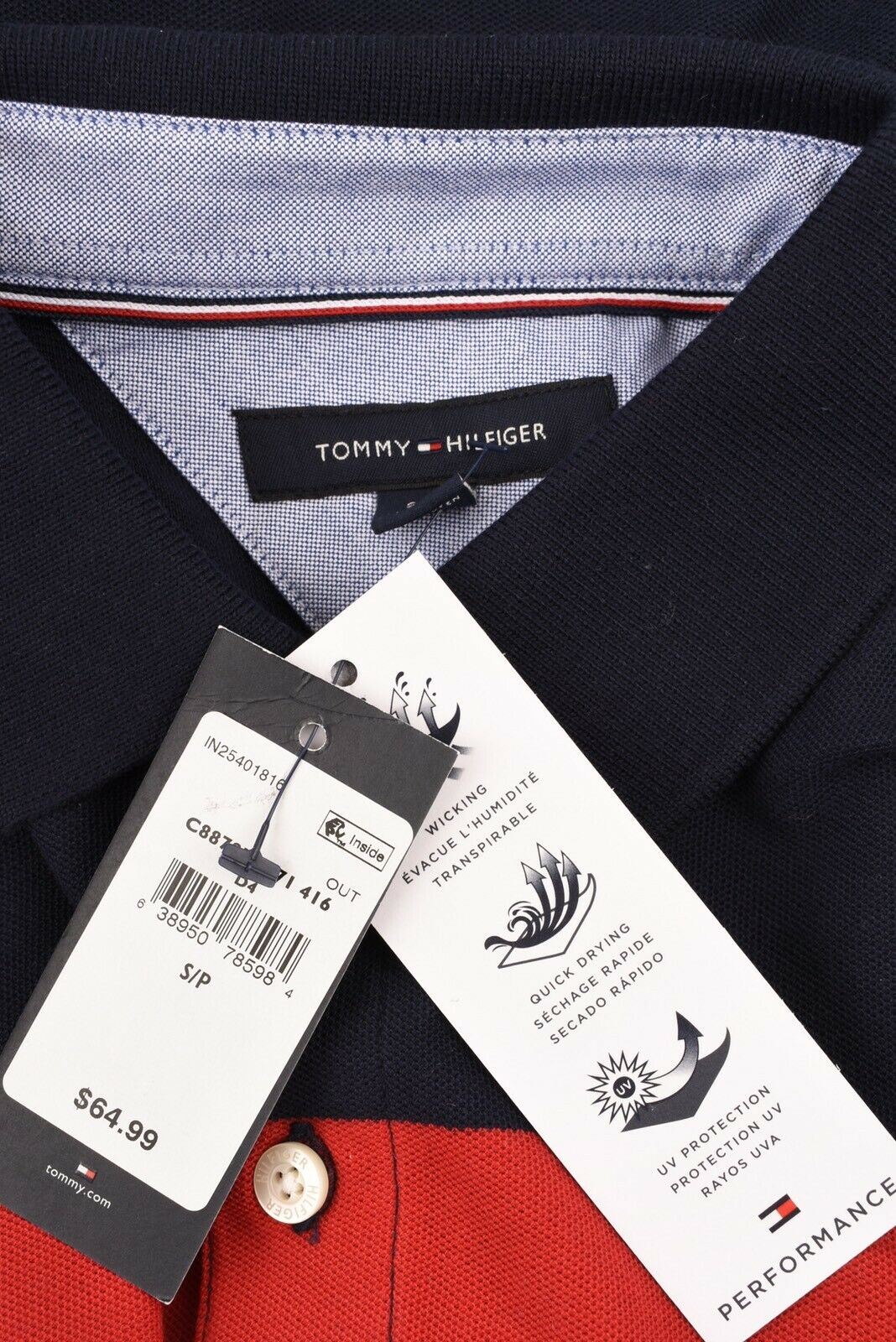 TOMMY HILFIGER Mens PERFORMANCE Navy Polo Shirt, size S /size M /size L /size XL