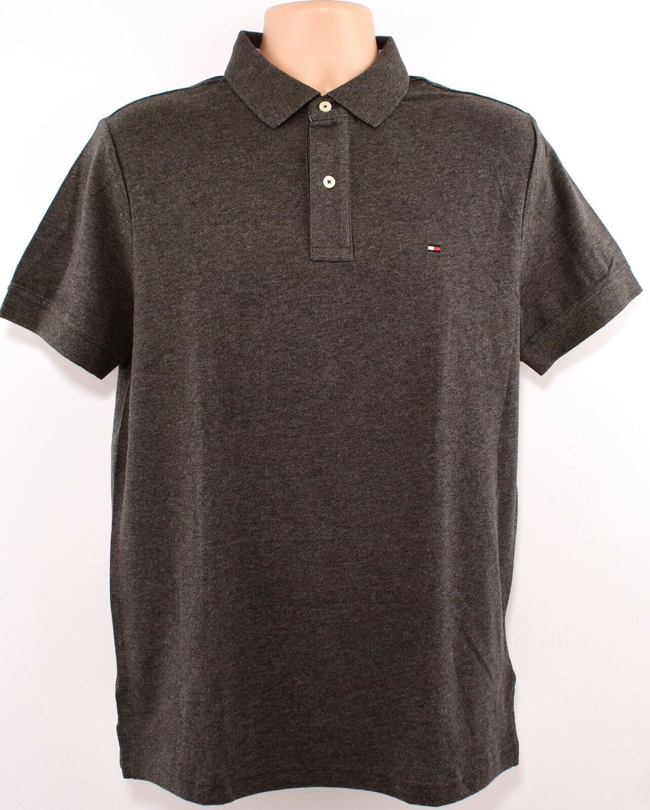 TOMMY HILFIGER Men's Classic Polo Shirt, Dark Grey, size M /size L