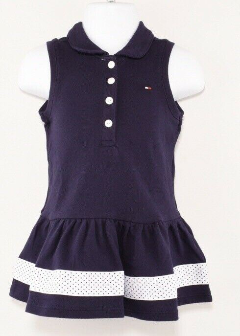 TOMMY HILFIGER Baby Girls' Navy Blue Sleeveless Polo Dress, 18 months /24 months