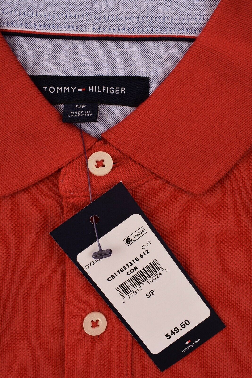 TOMMY HILFIGER Men's Cotton Pique Polo Shirt, Red, size S /size M /size L