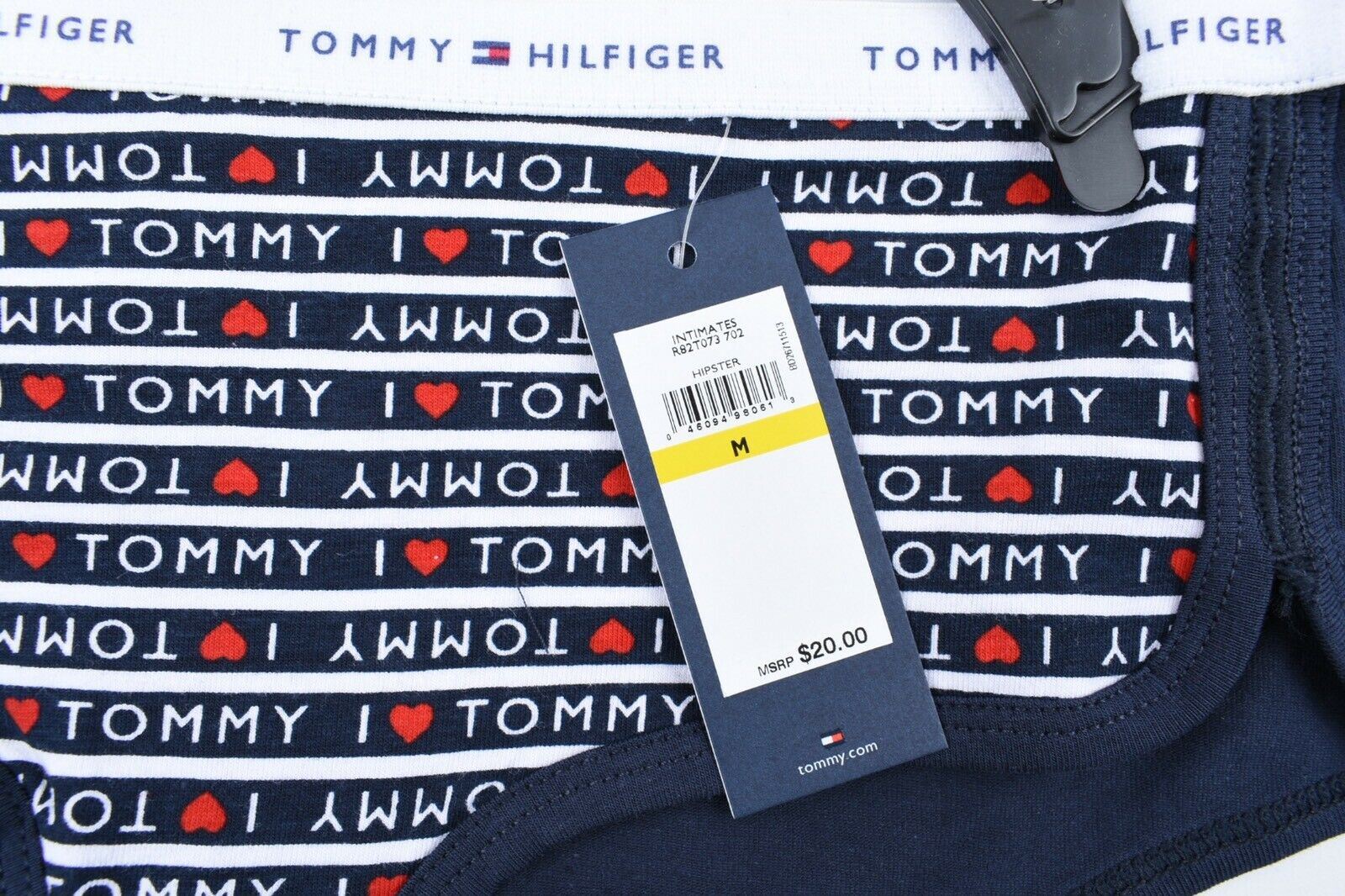 TOMMY HILFIGER 2-pack Women's HIPSTER Briefs Knickers, Navy/Grey, size M