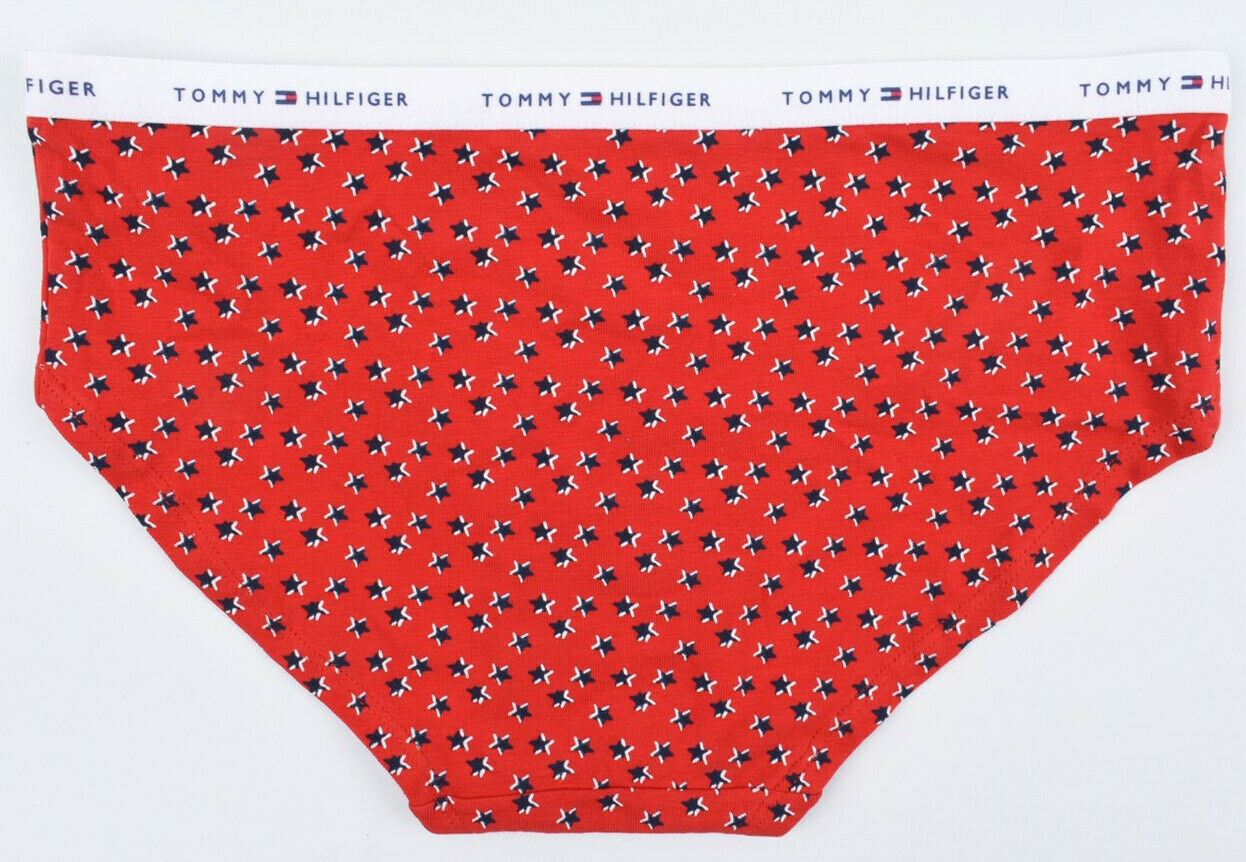 TOMMY HILFIGER Underwear Women's HIPSTER Briefs Red/Star Print, size S or size M