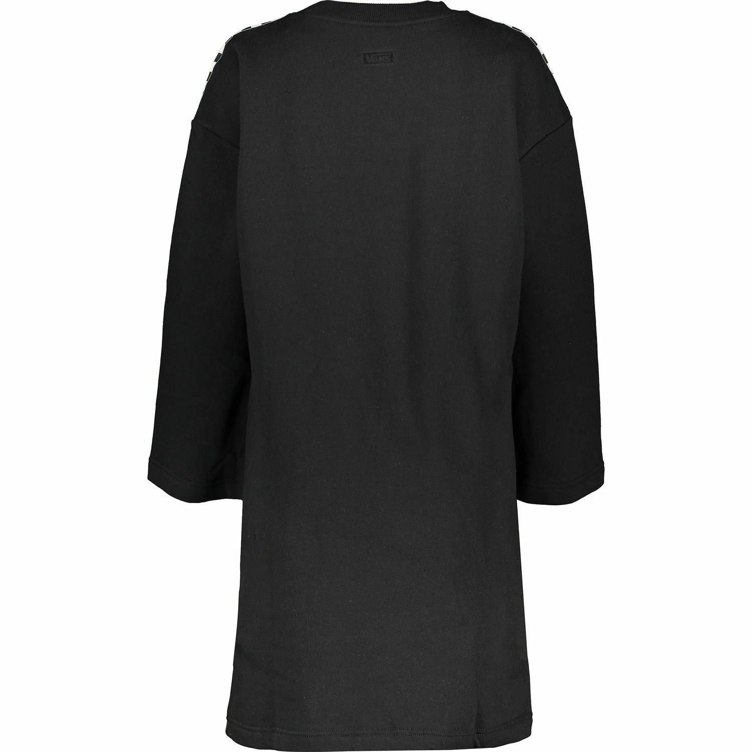 VANS Women's Black Sweatshirt Dress, Shoulder Tape, Black, size XS