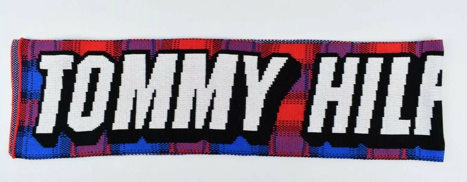 Men's TOMMY HILFIGER Branded Knitted Scarf, Multicoloured 27x192 cm