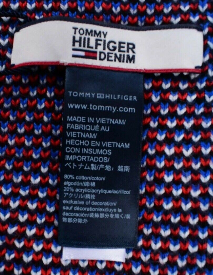 Men's TOMMY HILFIGER Branded Knitted Scarf, Multicoloured 27x192 cm