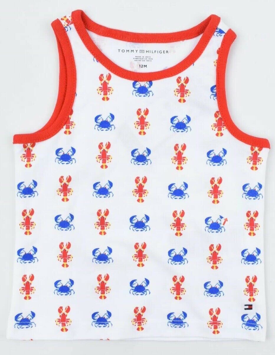 TOMMY HILFIGER Baby Boys' Crab/Scorpion Print Vest Top, Tank Top, size 12 months