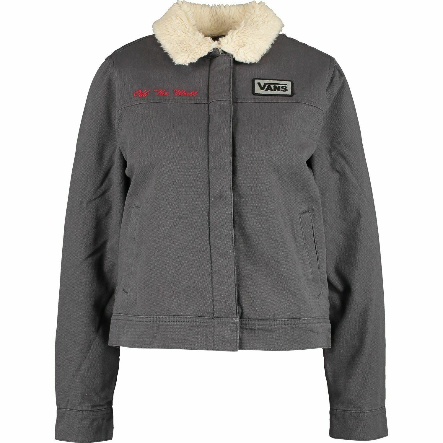 VANS Women's 'OIL CHANGE JACK' Grey Shearling Lined Jacket, size XS