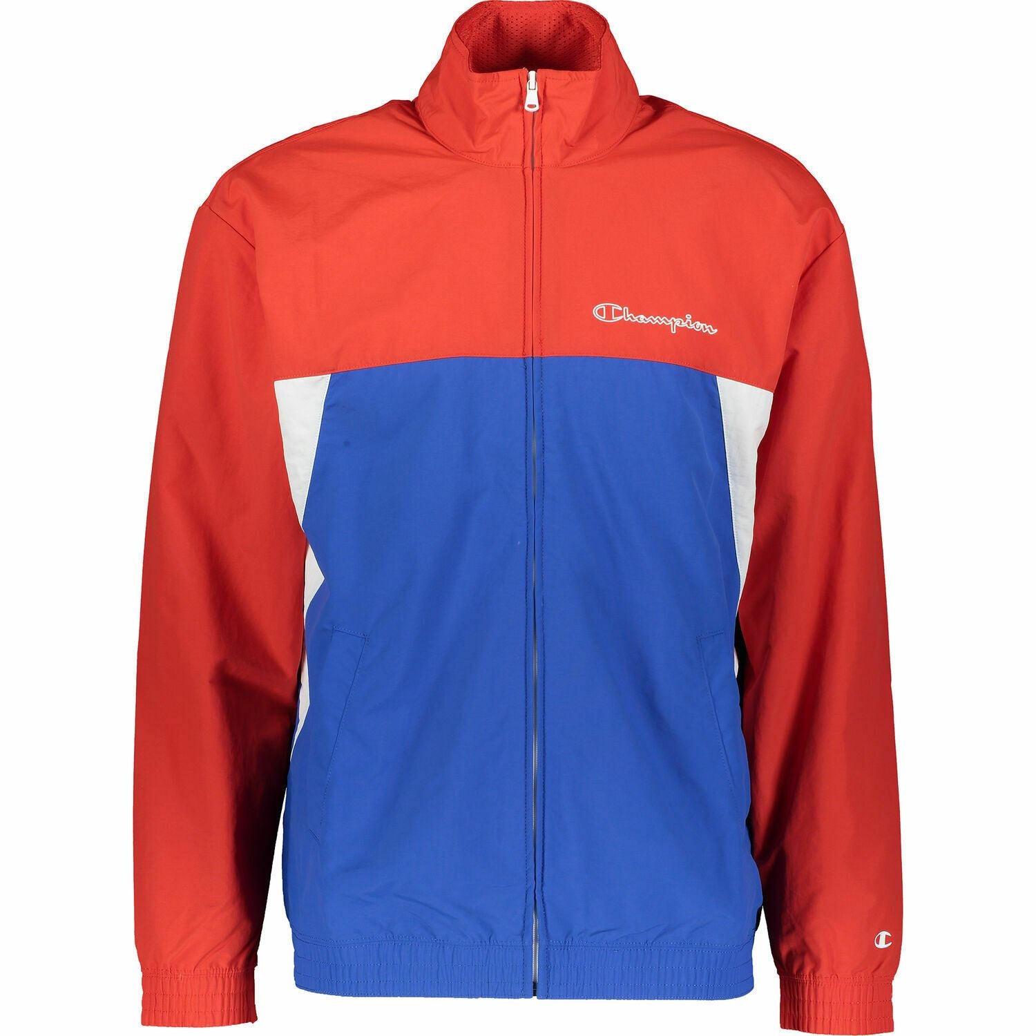 CHAMPION Men's Zipped Colour Block Jacket, Red & Blue, size L