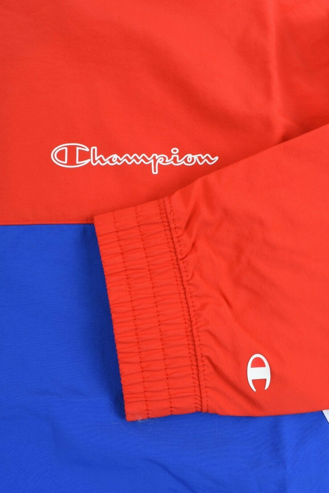 CHAMPION Men's Zipped Colour Block Jacket, Red & Blue, size L