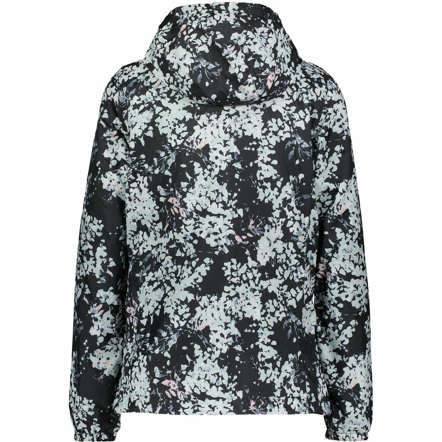 NEW BALANCE Women's Black/Grey Floral Printed Lightweight Hooded Jacket, size S