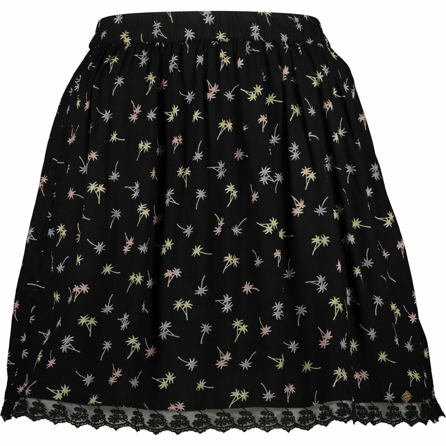 SUPERDRY Women's SERENA DITSY Skirt, Black/Palm Tree Print, size XS / UK 8