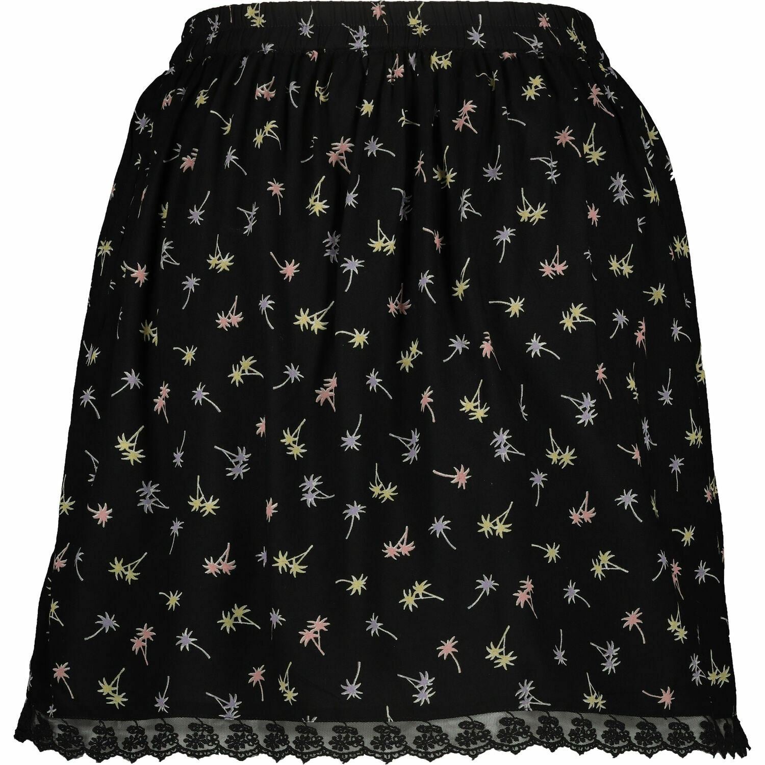 SUPERDRY Women's SERENA DITSY Skirt, Black/Palm Tree Print, size XS / UK 8