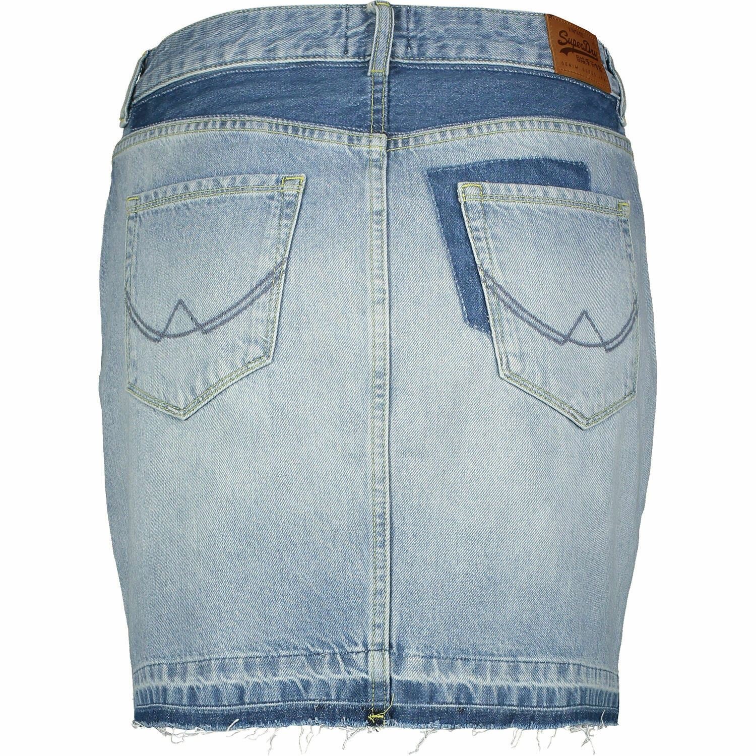 SUPERDRY Women's Denim Mini Skirt, Maldive Tide Blue, size L / UK 14