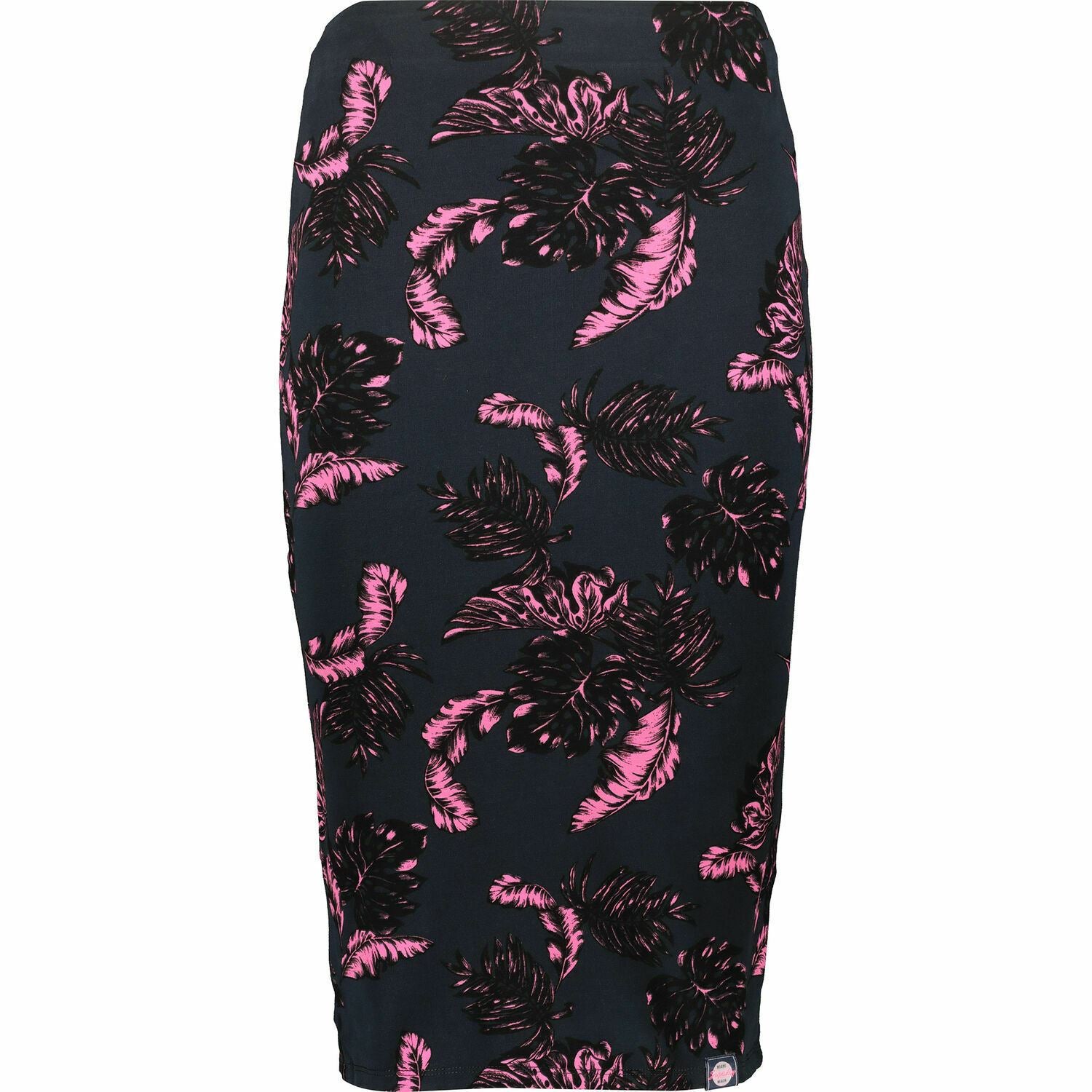 SUPERDRY Women's Beach Leaf Pencil Skirt, Tropical Navy / Pink, size S - UK 10