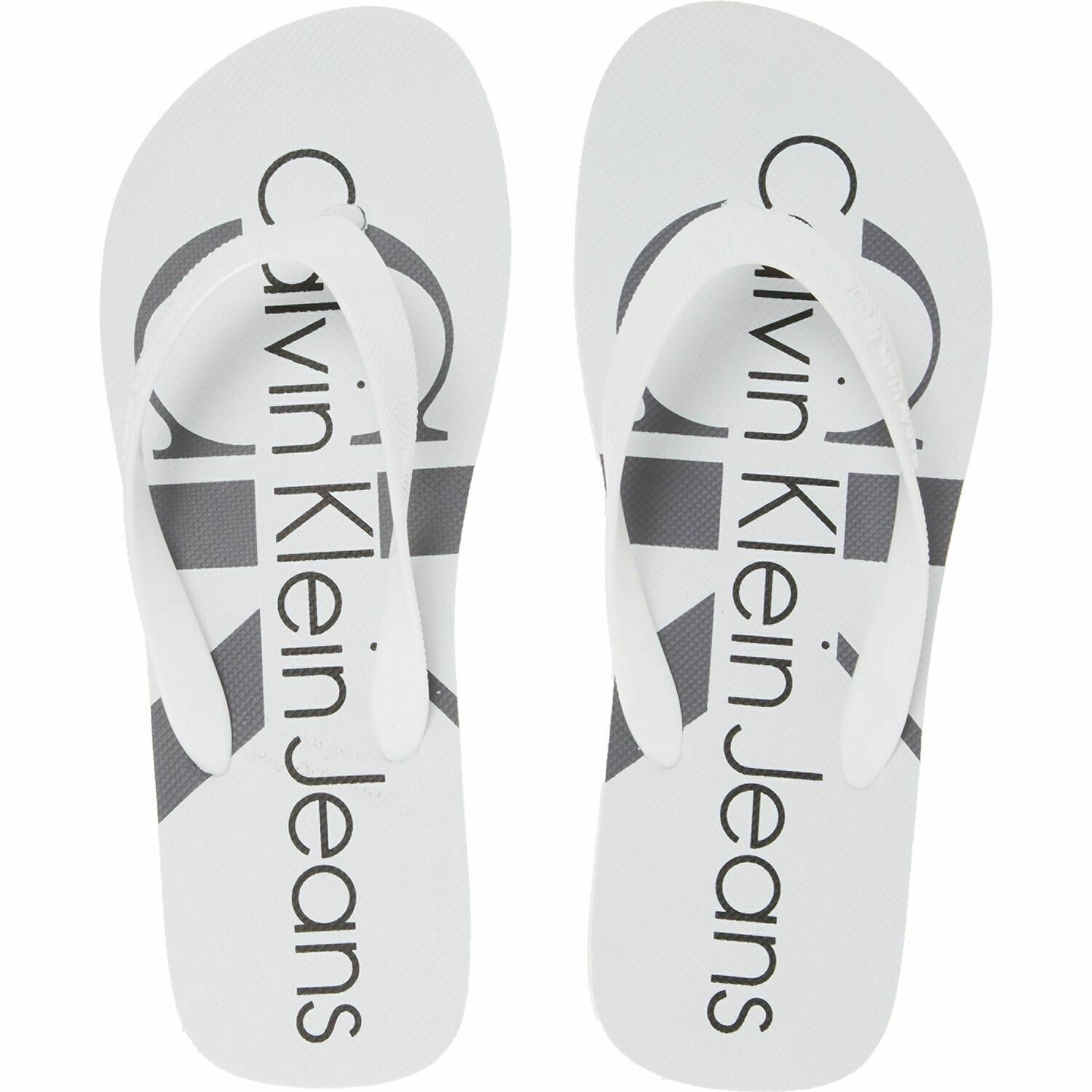 CALVIN KLEIN Men's DASH JELLY White Flip Flops Beach Sandals, size UK 10 / EU 44