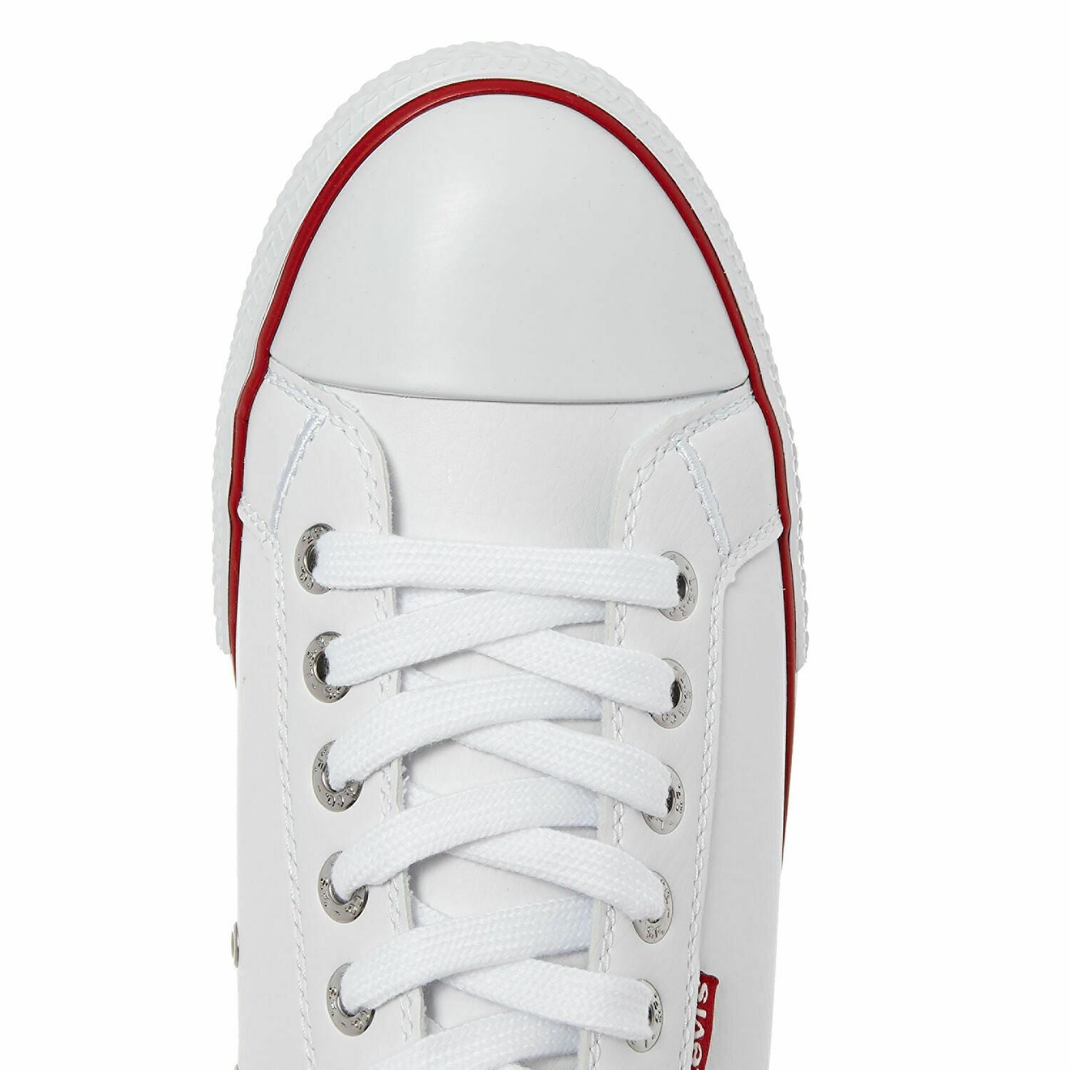 LEVI'S Men's STAN BUCK Faux Leather Trainers, White & Red, UK 9 EU 43