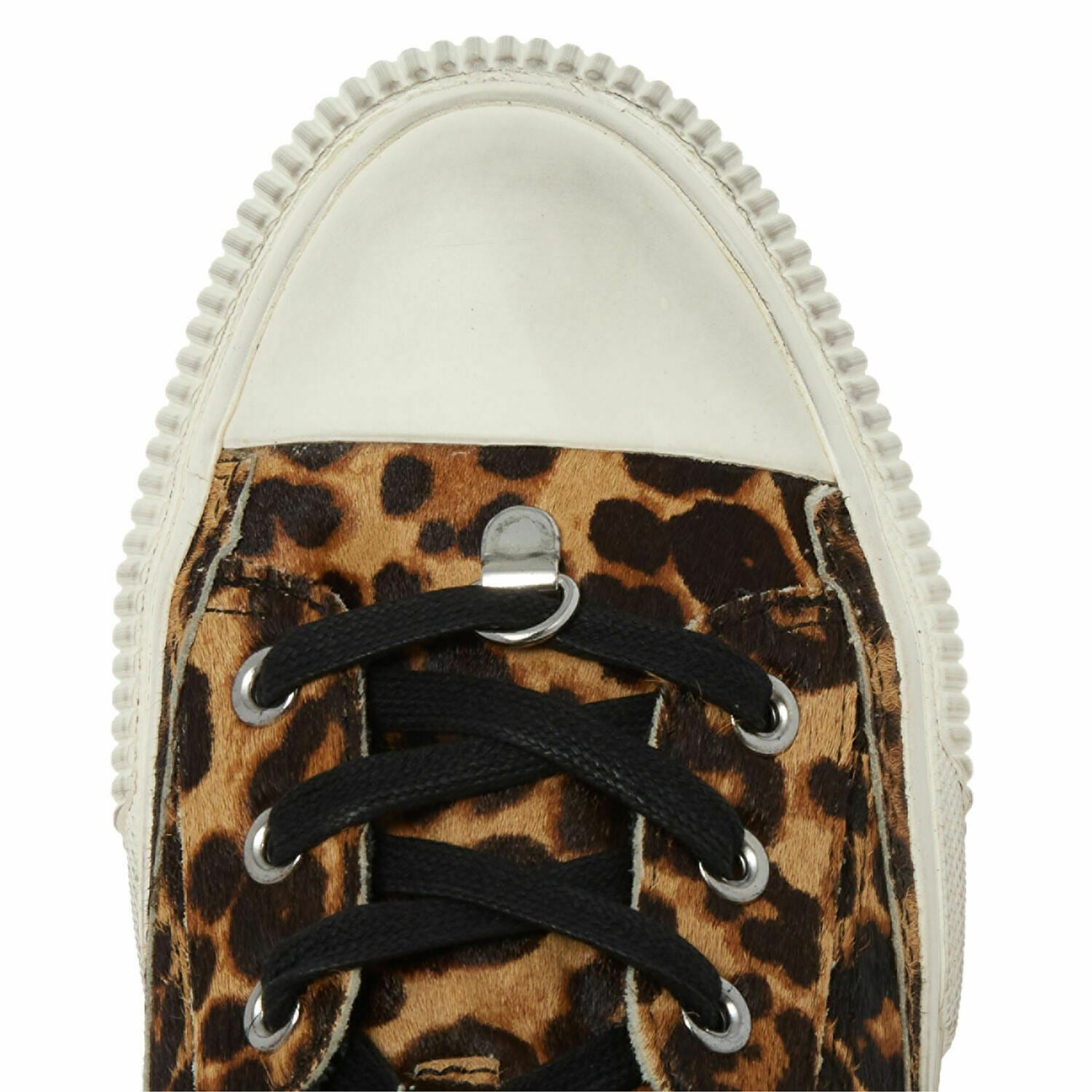 ALLSAINTS Womens ELENA Leopard Calf Hair Hi Top Trainers Sneakers size UK 6 EU39