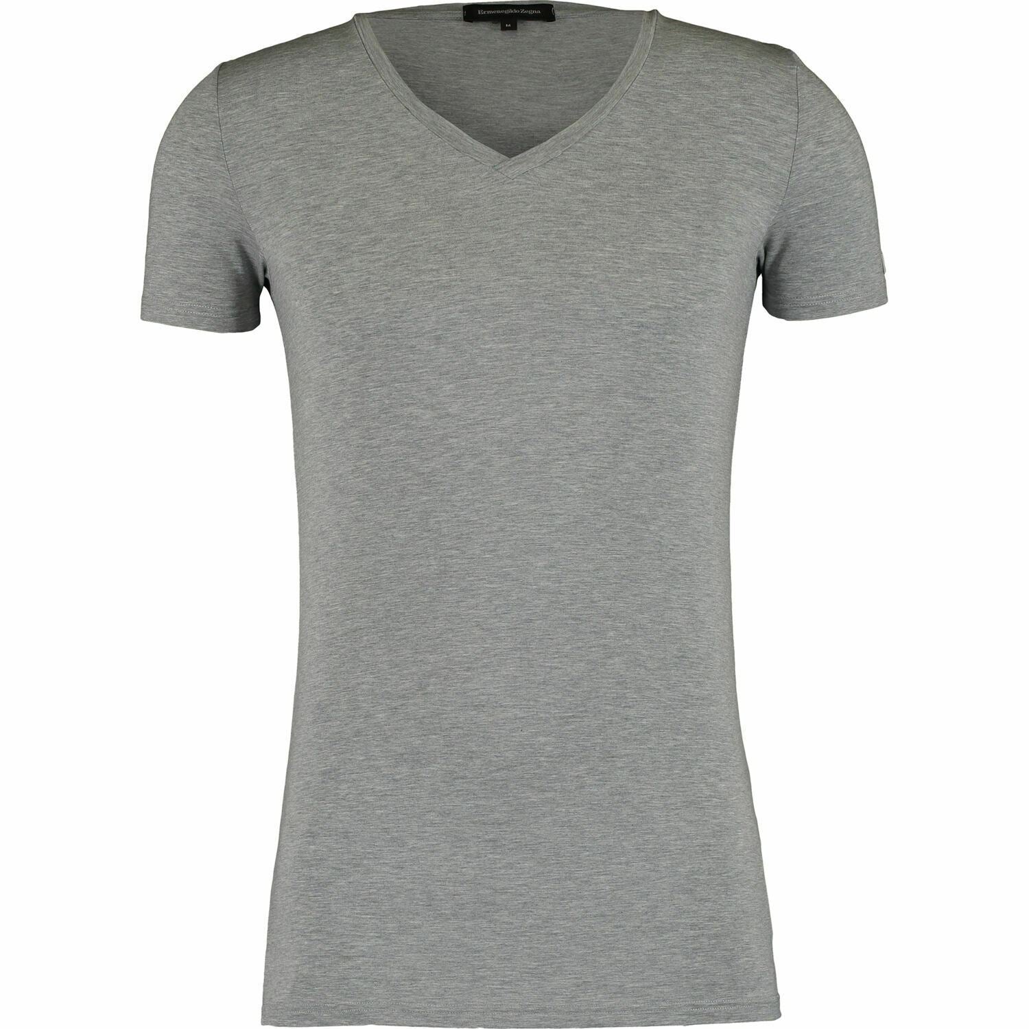 Men's Ermenegildo Zegna Grey Marl V Neck T Shirt  Size Medium  RRP £65