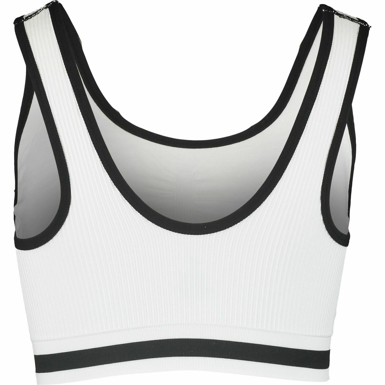 NEW BALANCE Women's Medium Impact White Ribbed Sports Bra, size L