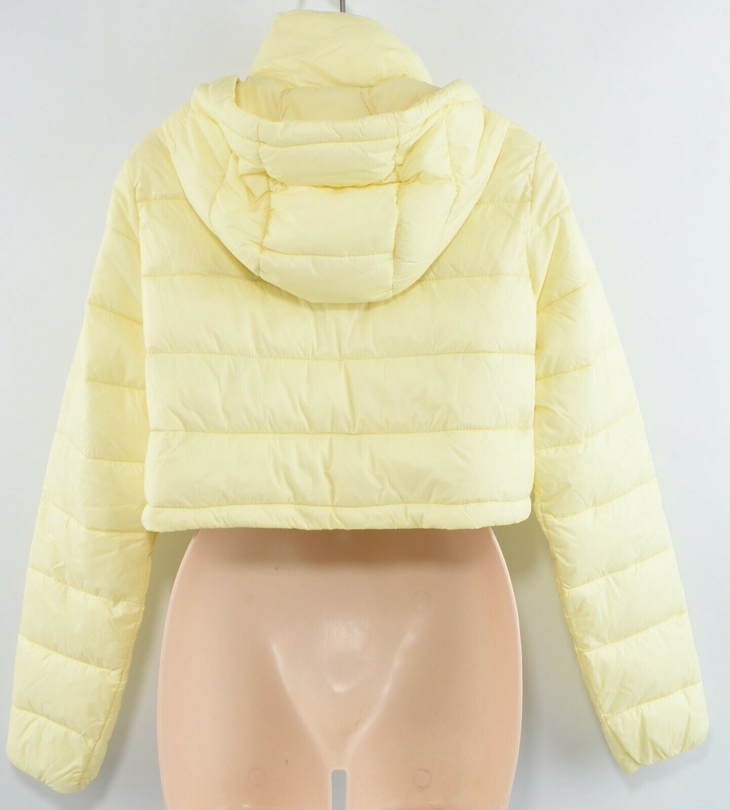 ZARA Women’s Quilted Cropped Water-Repellent Puffer Jacket, Yellow, size M