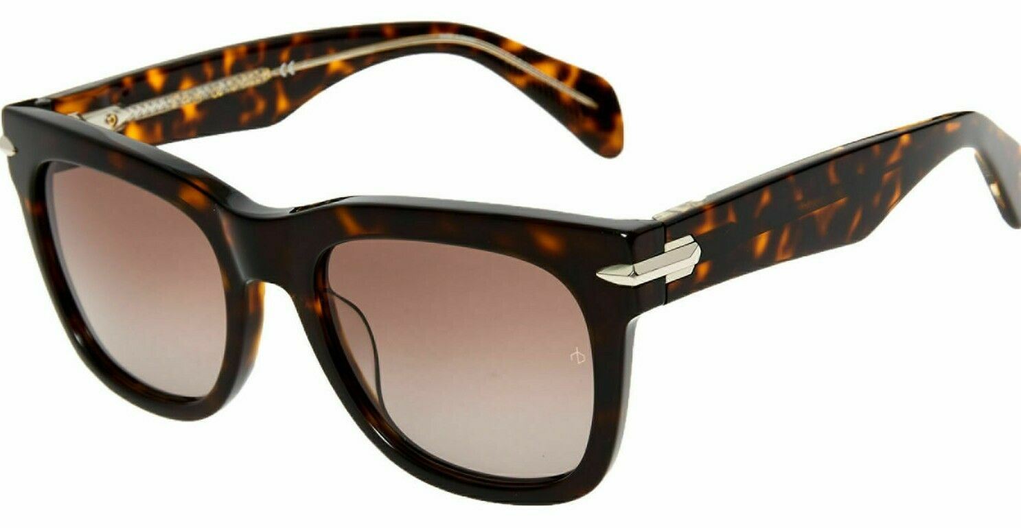 RAG & BONE Men's Square Sunglasses, Tortoise Brown Plastic Frame, RNB5006