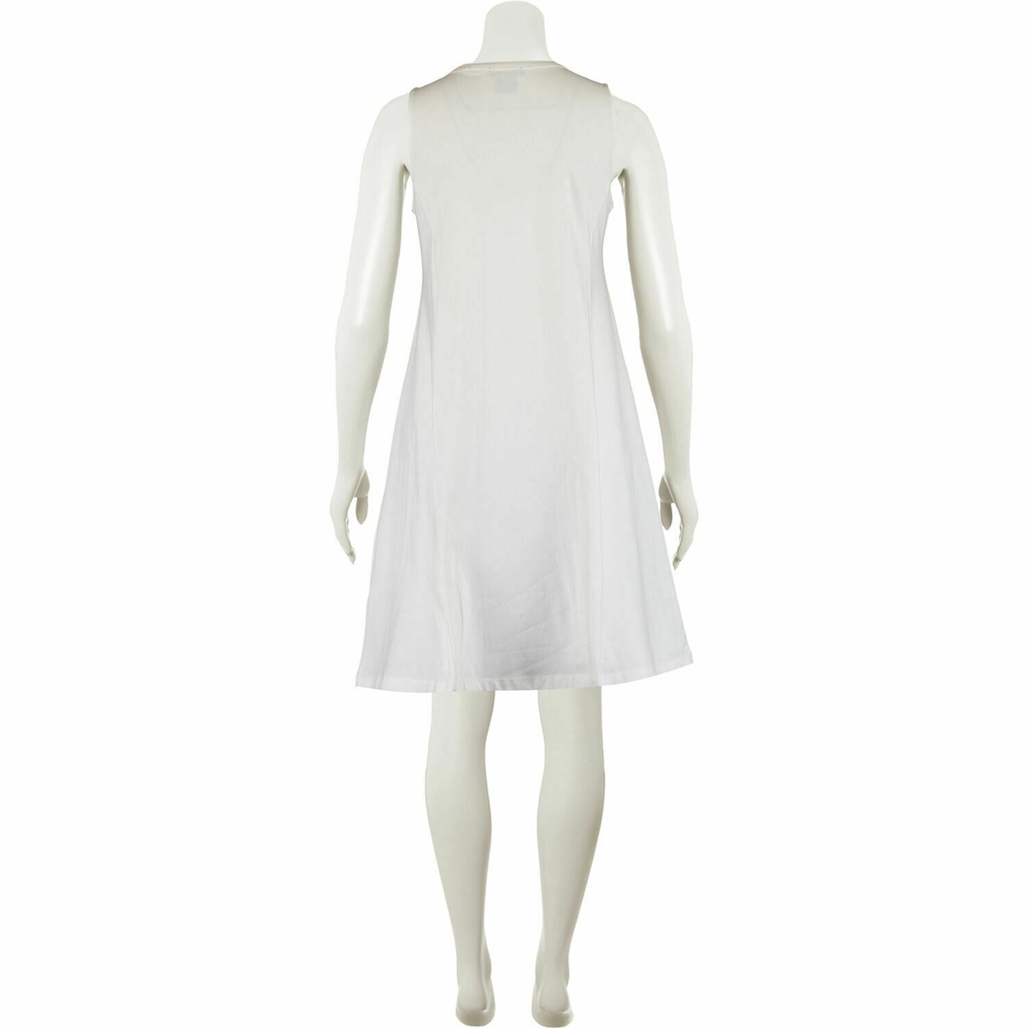 DKNY Women's Cream Sleeveless Jersey Dress, Logo Print, size UK 10