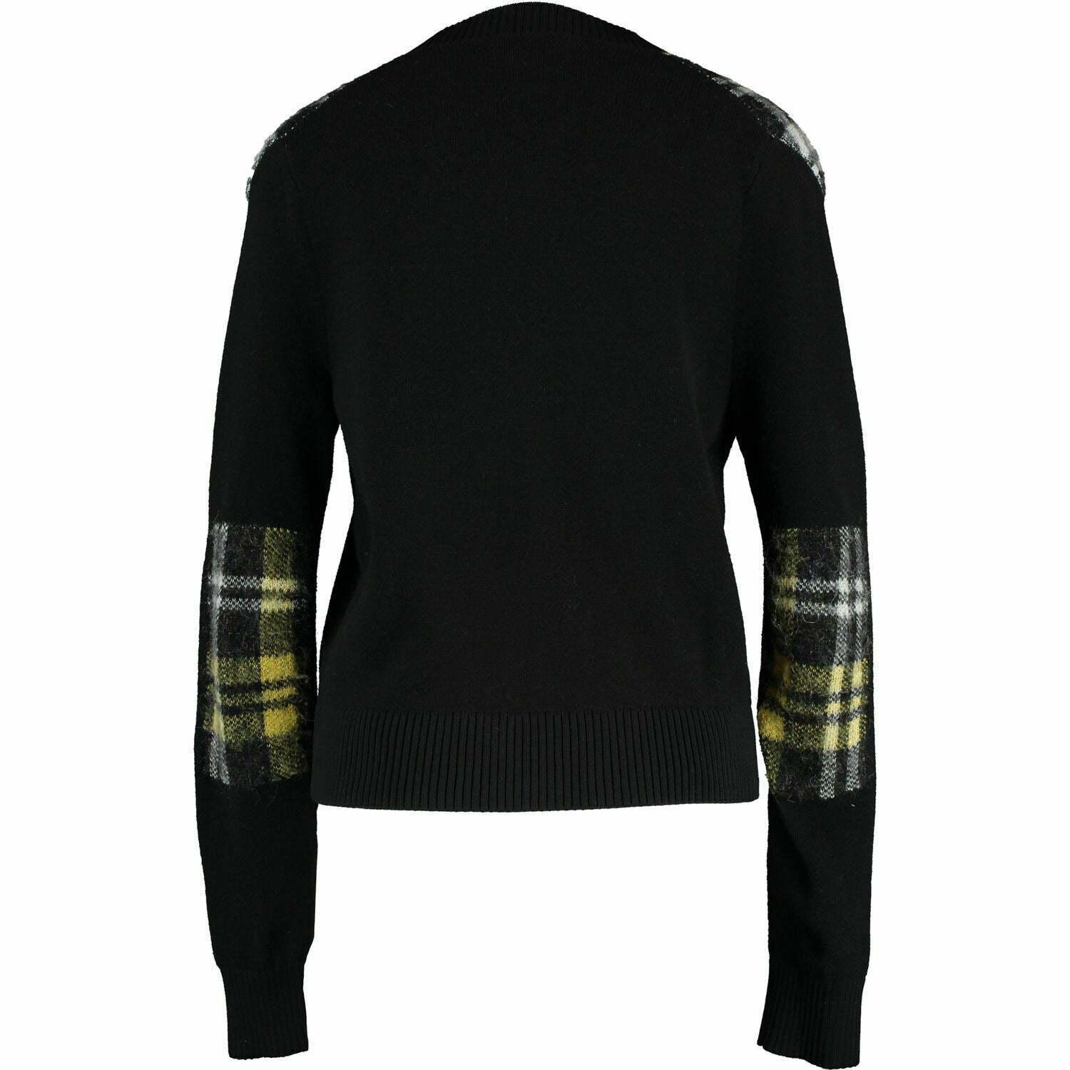 FRED PERRY Women's Black & Checked Detail 100% Wool Cardigan, size UK 10