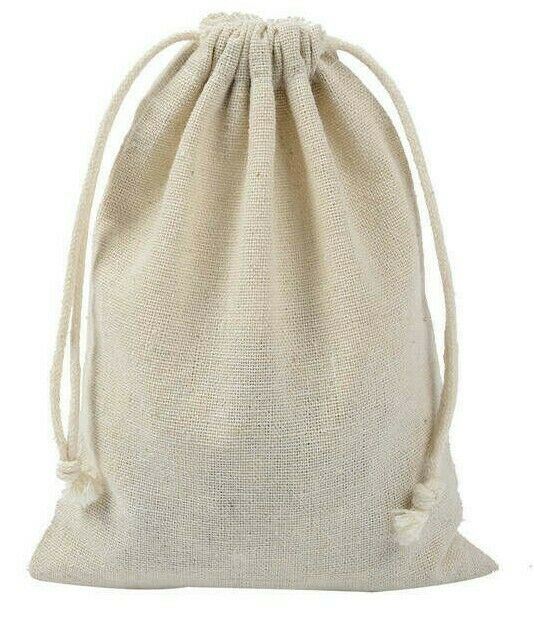 10x Natural Linen Jute Drawstring Bags Xmas Gift Pouch Wedding Favour 12x17cm