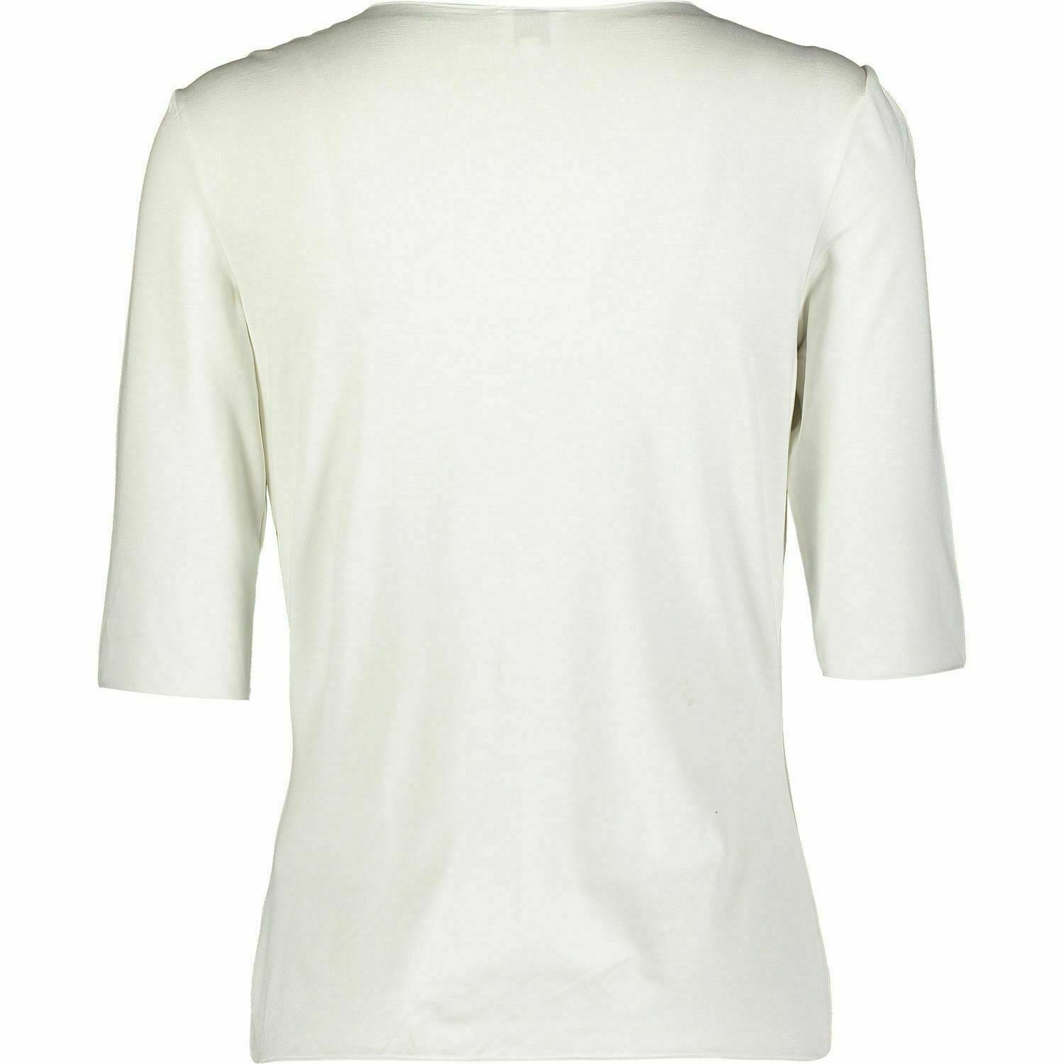 ARMANI COLLEZIONI Womens Cowl Neck 1/2 Long Sleeve T-Shirt Top Cream UK 8 UK 10